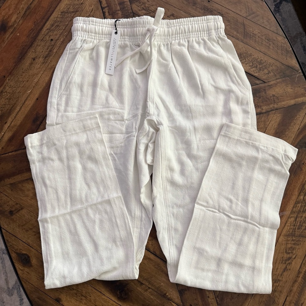 Stillwater White Linen Blend Women's Pants- Size Medium- NWT - Picture 4 of 8